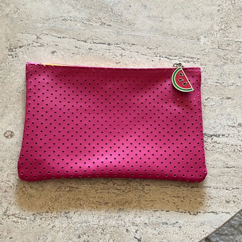 Pink cosmetic bag from IPSY! With a watermelon chain!
